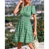 imageBTFBM Summer Dresses for Women 2026 Lightweight Casual Short Sleeve Floral Mini Dress A Line Beach Vacation SundressGreen