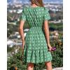 imageBTFBM Summer Dresses for Women 2026 Lightweight Casual Short Sleeve Floral Mini Dress A Line Beach Vacation SundressGreen