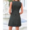 imageBTFBM Summer Dresses for Women 2026 Plaid Sleeveless Zip Up A Line Mini Dress Business Casual Vacation Gingham SundressDusty Blue