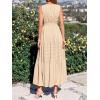 imageBTFBM Summer Dresses for Women 2026 Sleeveless Boho V Neck A Line Flowy Spring Casual Maxi Dress Beach Vacation PocketsApricot