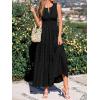 imageBTFBM Summer Dresses for Women 2026 Sleeveless Boho V Neck A Line Flowy Spring Casual Maxi Dress Beach Vacation PocketsBlack