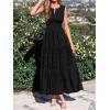 imageBTFBM Summer Dresses for Women 2026 Sleeveless Boho V Neck A Line Flowy Spring Casual Maxi Dress Beach Vacation PocketsBlack