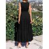 imageBTFBM Summer Dresses for Women 2026 Sleeveless Boho V Neck A Line Flowy Spring Casual Maxi Dress Beach Vacation PocketsBlack
