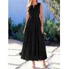 imageBTFBM Summer Dresses for Women 2026 Sleeveless Boho V Neck A Line Flowy Spring Casual Maxi Dress Beach Vacation PocketsBlack