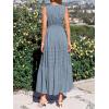 imageBTFBM Summer Dresses for Women 2026 Sleeveless Boho V Neck A Line Flowy Spring Casual Maxi Dress Beach Vacation PocketsBlue Grey