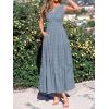 imageBTFBM Summer Dresses for Women 2026 Sleeveless Boho V Neck A Line Flowy Spring Casual Maxi Dress Beach Vacation PocketsBlue Grey