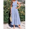 imageBTFBM Summer Dresses for Women 2026 Sleeveless Boho V Neck A Line Flowy Spring Casual Maxi Dress Beach Vacation PocketsLight Blue