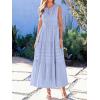 imageBTFBM Summer Dresses for Women 2026 Sleeveless Boho V Neck A Line Flowy Spring Casual Maxi Dress Beach Vacation PocketsLight Blue