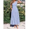 imageBTFBM Summer Dresses for Women 2026 Sleeveless Boho V Neck A Line Flowy Spring Casual Maxi Dress Beach Vacation PocketsLight Blue