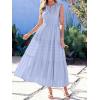 imageBTFBM Summer Dresses for Women 2026 Sleeveless Boho V Neck A Line Flowy Spring Casual Maxi Dress Beach Vacation PocketsLight Blue