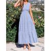 imageBTFBM Summer Dresses for Women 2026 Sleeveless Boho V Neck A Line Flowy Spring Casual Maxi Dress Beach Vacation PocketsLight Blue