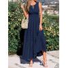 imageBTFBM Summer Dresses for Women 2026 Sleeveless Boho V Neck A Line Flowy Spring Casual Maxi Dress Beach Vacation PocketsNavy Blue