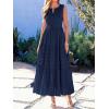 imageBTFBM Summer Dresses for Women 2026 Sleeveless Boho V Neck A Line Flowy Spring Casual Maxi Dress Beach Vacation PocketsNavy Blue
