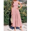 imageBTFBM Summer Dresses for Women 2026 Sleeveless Boho V Neck A Line Flowy Spring Casual Maxi Dress Beach Vacation PocketsPink