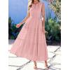 imageBTFBM Summer Dresses for Women 2026 Sleeveless Boho V Neck A Line Flowy Spring Casual Maxi Dress Beach Vacation PocketsPink