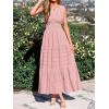 imageBTFBM Summer Dresses for Women 2026 Sleeveless Boho V Neck A Line Flowy Spring Casual Maxi Dress Beach Vacation PocketsPink