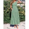 imageBTFBM Summer Dresses for Women 2026 Sleeveless Boho V Neck A Line Flowy Spring Casual Maxi Dress Beach Vacation PocketsSage Green