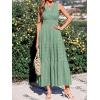 imageBTFBM Summer Dresses for Women 2026 Sleeveless Boho V Neck A Line Flowy Spring Casual Maxi Dress Beach Vacation PocketsSage Green