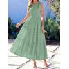 imageBTFBM Summer Dresses for Women 2026 Sleeveless Boho V Neck A Line Flowy Spring Casual Maxi Dress Beach Vacation PocketsSage Green