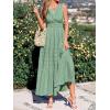 imageBTFBM Summer Dresses for Women 2026 Sleeveless Boho V Neck A Line Flowy Spring Casual Maxi Dress Beach Vacation PocketsSage Green