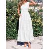 imageBTFBM Summer Dresses for Women 2026 Sleeveless Boho V Neck A Line Flowy Spring Casual Maxi Dress Beach Vacation PocketsWhite