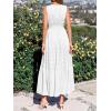 imageBTFBM Summer Dresses for Women 2026 Sleeveless Boho V Neck A Line Flowy Spring Casual Maxi Dress Beach Vacation PocketsWhite