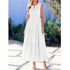 imageBTFBM Summer Dresses for Women 2026 Sleeveless Boho V Neck A Line Flowy Spring Casual Maxi Dress Beach Vacation PocketsWhite
