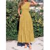 imageBTFBM Summer Dresses for Women 2026 Sleeveless Boho V Neck A Line Flowy Spring Casual Maxi Dress Beach Vacation PocketsYellow