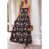 imageBTFBM Summer Maxi Dresses for Women 2026 Strapless Tube Top Floral Spring Wedding Guest Dress Beach Vacation OutfitsBlack Pink Flower