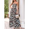 imageBTFBM Summer Maxi Dresses for Women 2026 Strapless Tube Top Floral Spring Wedding Guest Dress Beach Vacation OutfitsCoffee Blue Flower
