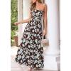 imageBTFBM Summer Maxi Dresses for Women 2026 Strapless Tube Top Floral Spring Wedding Guest Dress Beach Vacation OutfitsCoffee Blue Flower