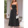 imageBTFBM Summer Maxi Dresses for Women 2026 Strapless Tube Top Floral Spring Wedding Guest Dress Beach Vacation OutfitsDot Black White