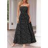 imageBTFBM Summer Maxi Dresses for Women 2026 Strapless Tube Top Floral Spring Wedding Guest Dress Beach Vacation OutfitsDot Black White