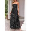 imageBTFBM Summer Maxi Dresses for Women 2026 Strapless Tube Top Floral Spring Wedding Guest Dress Beach Vacation OutfitsDot Black White