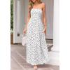 imageBTFBM Summer Maxi Dresses for Women 2026 Strapless Tube Top Floral Spring Wedding Guest Dress Beach Vacation OutfitsDot White Black