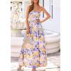 imageBTFBM Summer Maxi Dresses for Women 2026 Strapless Tube Top Floral Spring Wedding Guest Dress Beach Vacation OutfitsLight Purple Flower