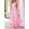 imageBTFBM Summer Maxi Dresses for Women 2026 Strapless Tube Top Floral Spring Wedding Guest Dress Beach Vacation OutfitsPink Flower
