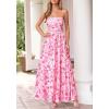 imageBTFBM Summer Maxi Dresses for Women 2026 Strapless Tube Top Floral Spring Wedding Guest Dress Beach Vacation OutfitsPink Flower