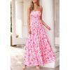 imageBTFBM Summer Maxi Dresses for Women 2026 Strapless Tube Top Floral Spring Wedding Guest Dress Beach Vacation OutfitsPink Flower