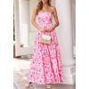 imageBTFBM Summer Maxi Dresses for Women 2026 Strapless Tube Top Floral Spring Wedding Guest Dress Beach Vacation OutfitsPink Flower