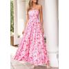 imageBTFBM Summer Maxi Dresses for Women 2026 Strapless Tube Top Floral Spring Wedding Guest Dress Beach Vacation OutfitsPink Flower
