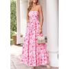 imageBTFBM Summer Maxi Dresses for Women 2026 Strapless Tube Top Floral Spring Wedding Guest Dress Beach Vacation OutfitsPink Flower