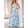imageBTFBM Summer Maxi Dresses for Women 2026 Strapless Tube Top Floral Spring Wedding Guest Dress Beach Vacation OutfitsWhite Blue Flower