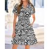imageBTFBM Summer Mini Dresses for Women 2026 Ruffle Short Sleeve Elastic Waist Floral Beach Vacation Wedding Guest DressFloral Black