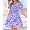 imageBTFBM Summer Mini Dresses for Women 2026 Ruffle Short Sleeve Elastic Waist Floral Beach Vacation Wedding Guest DressFloral Sky Blue