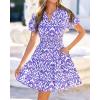 imageBTFBM Summer Mini Dresses for Women 2026 Ruffle Short Sleeve Elastic Waist Floral Beach Vacation Wedding Guest DressFloral Sky Blue