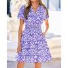 imageBTFBM Summer Mini Dresses for Women 2026 Ruffle Short Sleeve Elastic Waist Floral Beach Vacation Wedding Guest DressFloral Sky Blue