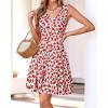 imageBTFBM Womens Summer Dresses 2026 Spring Casual Sleeveless Floral Knit Flowy ALine Mini Dress Pockets Beach SundressFloral Beige Red