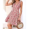 imageBTFBM Womens Summer Dresses 2026 Spring Casual Sleeveless Floral Knit Flowy ALine Mini Dress Pockets Beach SundressFloral Beige Red