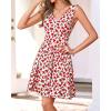imageBTFBM Womens Summer Dresses 2026 Spring Casual Sleeveless Floral Knit Flowy ALine Mini Dress Pockets Beach SundressFloral Beige Red
